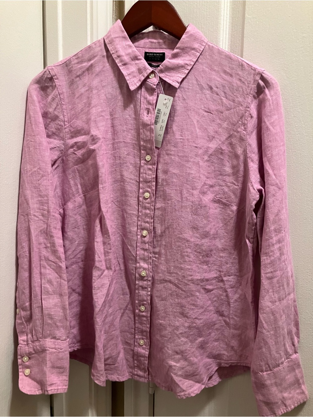 J. Crew New Women’s Pink Button-Down Linen Shirt